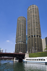 Fototapete - Marina Towers Buildings in Chicago
