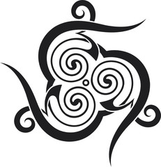 Wall Mural - A celtic-style tattoo pattern with spirals and spikes.