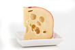 swiss cheese isolated close up shot