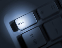 Spin effect applied to escape key on laptop keyboard