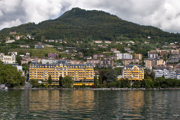 Sticker - The hotel on quay of lake Leman in Montreux