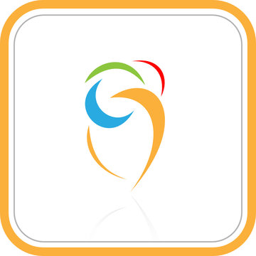 Vector abstract internet icon. Orange set. Simply change.