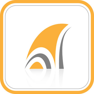 Vector abstract internet icon. Orange set. Simply change.