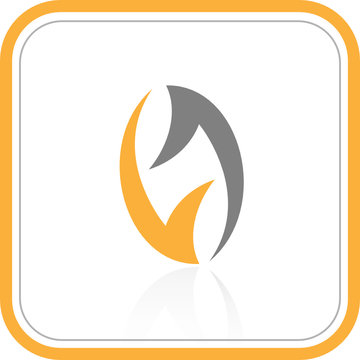 Vector abstract internet icon. Orange set. Simply change.