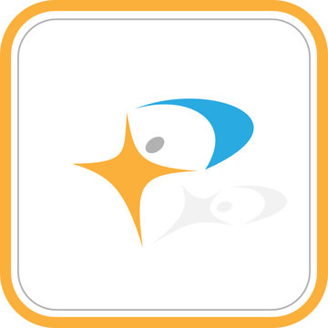 Vector abstract internet icon. Orange set. Simply change.