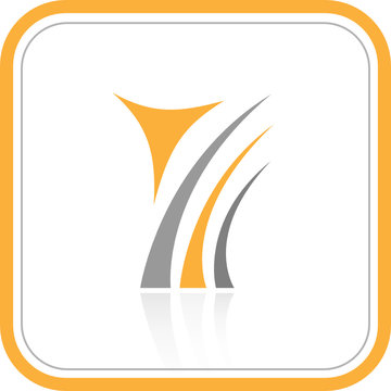 Vector abstract internet icon. Orange set. Simply change.