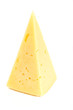 A piece of fresh cheese. Form - triangular.