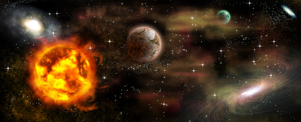 Wall Mural - sun, solar system, cosmos, galaxy,
