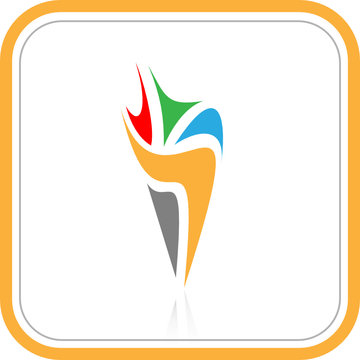 Vector abstract internet icon. Orange set. Simply change.