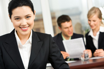 Poster - Portrait of smiling Asian woman