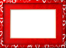 Red Frame With White Hearts