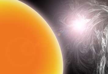 Wall Mural - an illustration of the sun in outer space.
