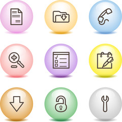 Sticker - Color ball web icons, set 8