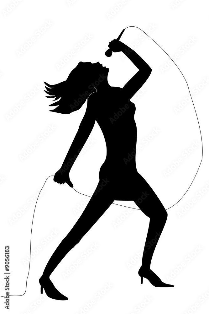 CHANTEUSE SILHOUETTE Stock Illustration | Adobe Stock