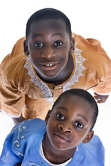 Two african american brothers in native dress