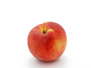 Wall Mural - Ripe peach on a white background