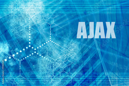 Fotografía AJAX Blue Abstract Background with Internet Network