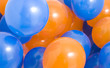 Blue and orange balloons background