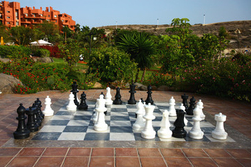 big chess on the garden