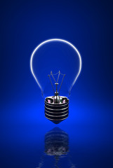 Wall Mural - fine background 3d image of blue light bulb