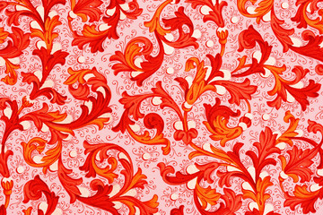 Wall Mural - antique paper with floral pattern