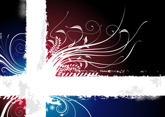 Aufkleber - Dark Floral background with copy-space, vector layered.