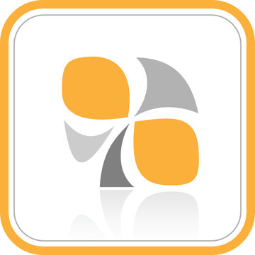 Vector abstract internet icon. Orange set. Simply change.