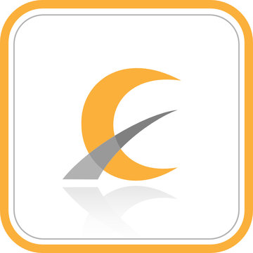 Vector abstract internet icon. Orange set. Simply change.