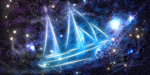 Wall Mural - sailing vessel constellation, space