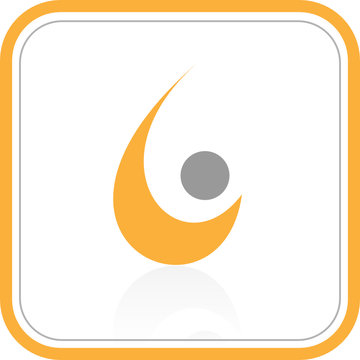 Vector abstract internet icon. Orange set. Simply change.