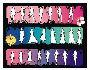 Wall Mural - modelos mujeres en vector