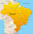 Abstract color map of Brazil country