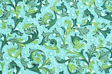 Wall Mural - antique paper with floral pattern