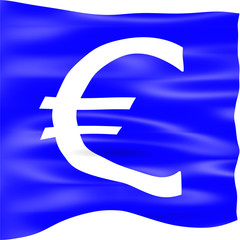 Wall Mural - Euro currency flag isolated in white