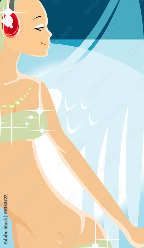 vector image of angel girl Stock Illustration | Adobe Stock