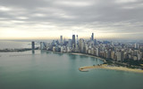 Fototapeta  - Magnificent photo of Chicago's skyline with overcast sky