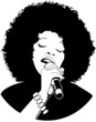 vector illustration of an afro-american jazz singer