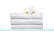 Fresh Towels with white Orchids on glass
