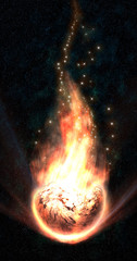 Wall Mural - asteroid fire
