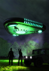 Wall Mural - ufo encounter