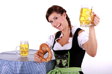 Wall Mural - Bayerische Bedienung Dirndl