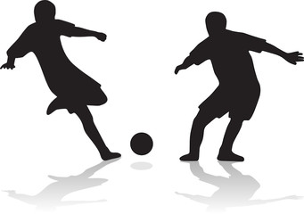 Wall Mural - soccer player silhouettes