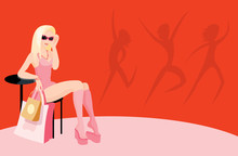 Vector Image Of Fashion Sitting Woman