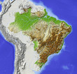 Brazil. Shaded relief map.