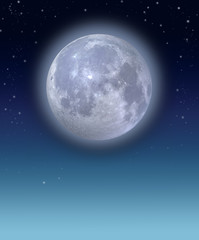 full moon in starry sky