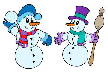 Poster - Pair of cute snowmen