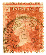 A Rare Victorian Penny Red Stamp Dating Circa 1860
