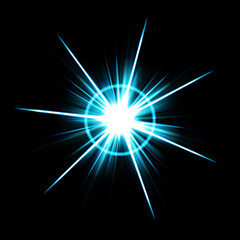 Wall Mural - an abstract lens flare. a very star bright burst.