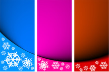 Abstract Background With Snowflakes (three Colors)