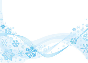 Wall Mural - Christmas background with blue snowflakes